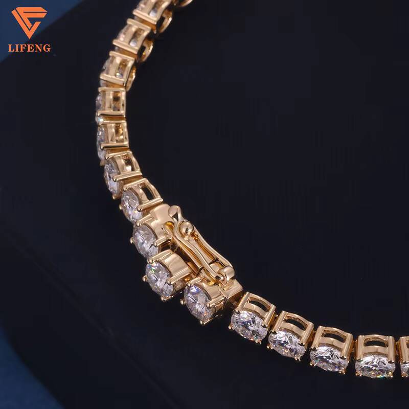 Fashion Jewelry Rose Gold Plated 925 Sterling Silver Bracelet Iced Out VVS Moissanite Hip Hop Tennis Chain Bracelet for Women