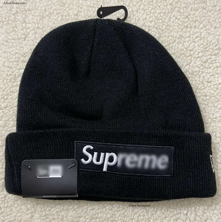 Supremely beanie sup designer 18FW box logo beanie embroidered casual couple men's and women's warm knit hat cold hat beanie brand hats luxury a58
