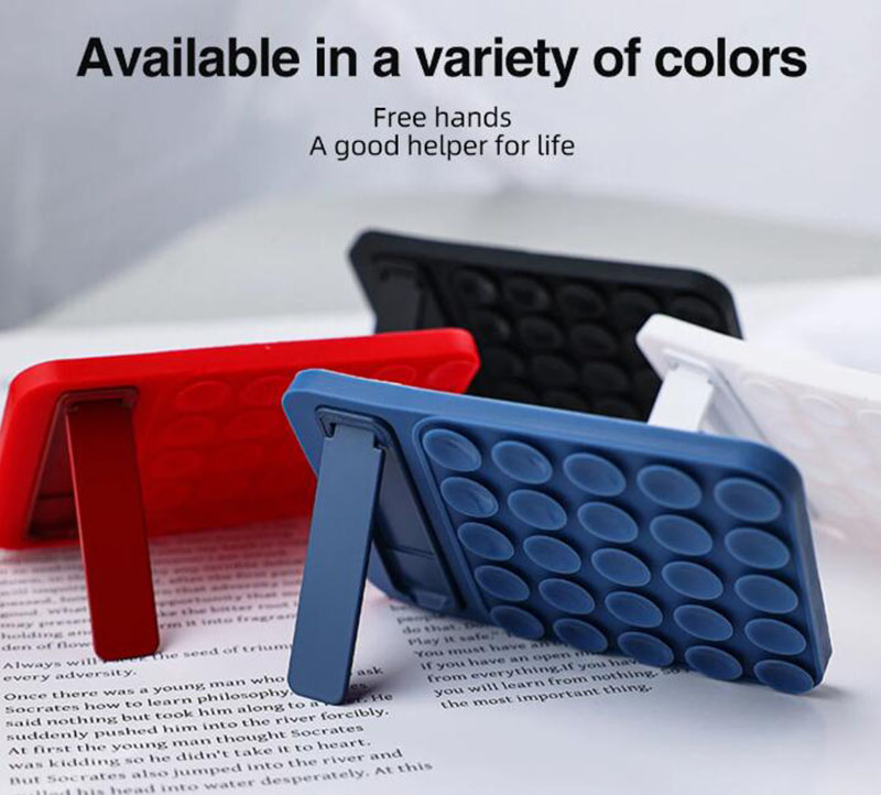 Silicone Suction Phone Case Mount Anti-Slip Hands-Free Sticky Cell Phone Grip Stands for Selfies and Videos Phone Holder