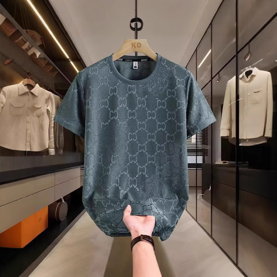 Summer 2026 Fashion Thin Designer T-shirt High End Ice Silk Ice Sensation Short Sleeved T-shirt Men's Trendy Men's Half Sleeve Top Clothes