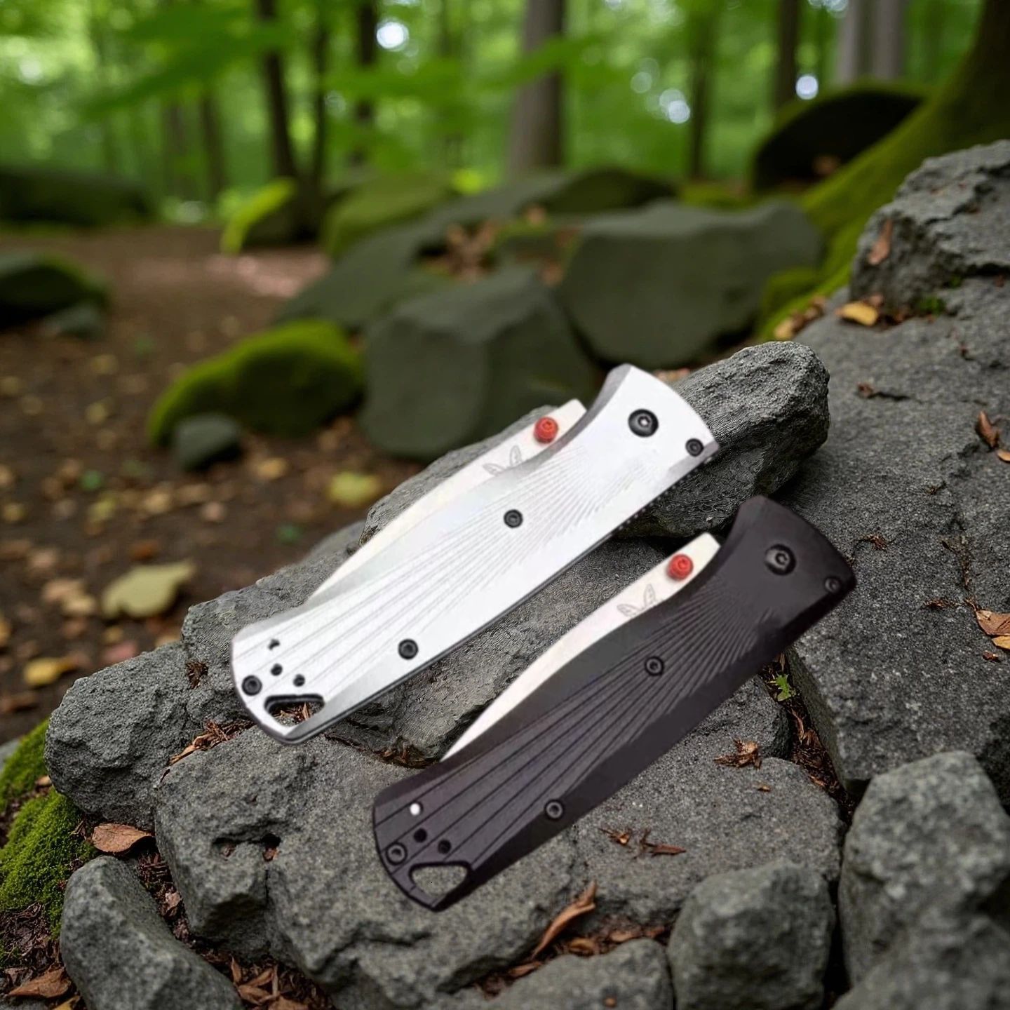 BM 535BK-4 Bugout Pocket Folding Knife 3.24" M390 Black DLC Plain Blade, Machined Aluminum Handles Outdoor Camping Fishing Tools