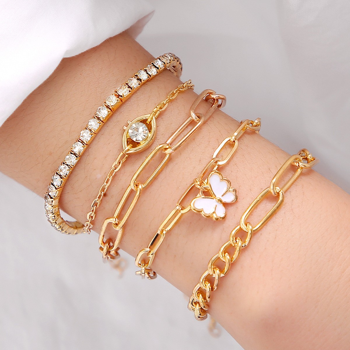 Chic Colored Twisted Heart Design Layered Jewelry for Women