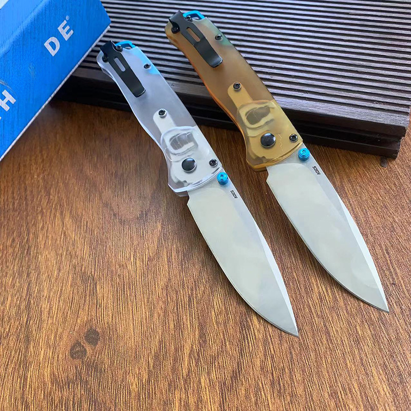 BM535 PEI Handle Camping Folding Outdoor Knife D2 Blade Survival Hiking Portable Self-defense Hunting Multitools Hand Knives