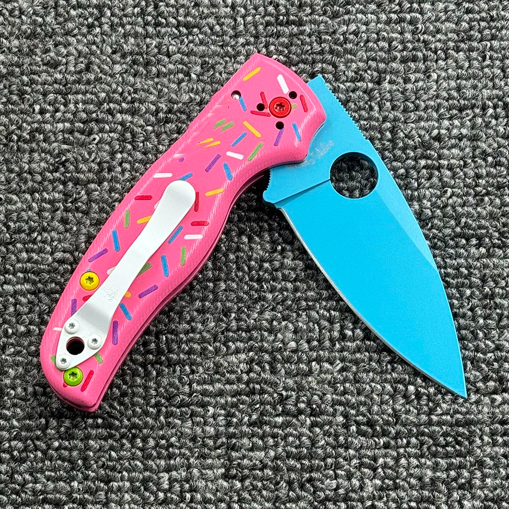 C229 Donut G10 Handle Folding Outdoor Camping Wilderness Survival High Hardness Pocket Tool Knife