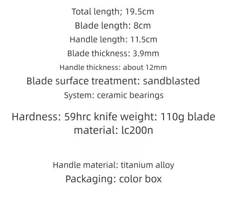 C211 Titanium Alloy Handle Folding High Hardness Outdoor Camping Wilderness Survival Pocket Tool Knife