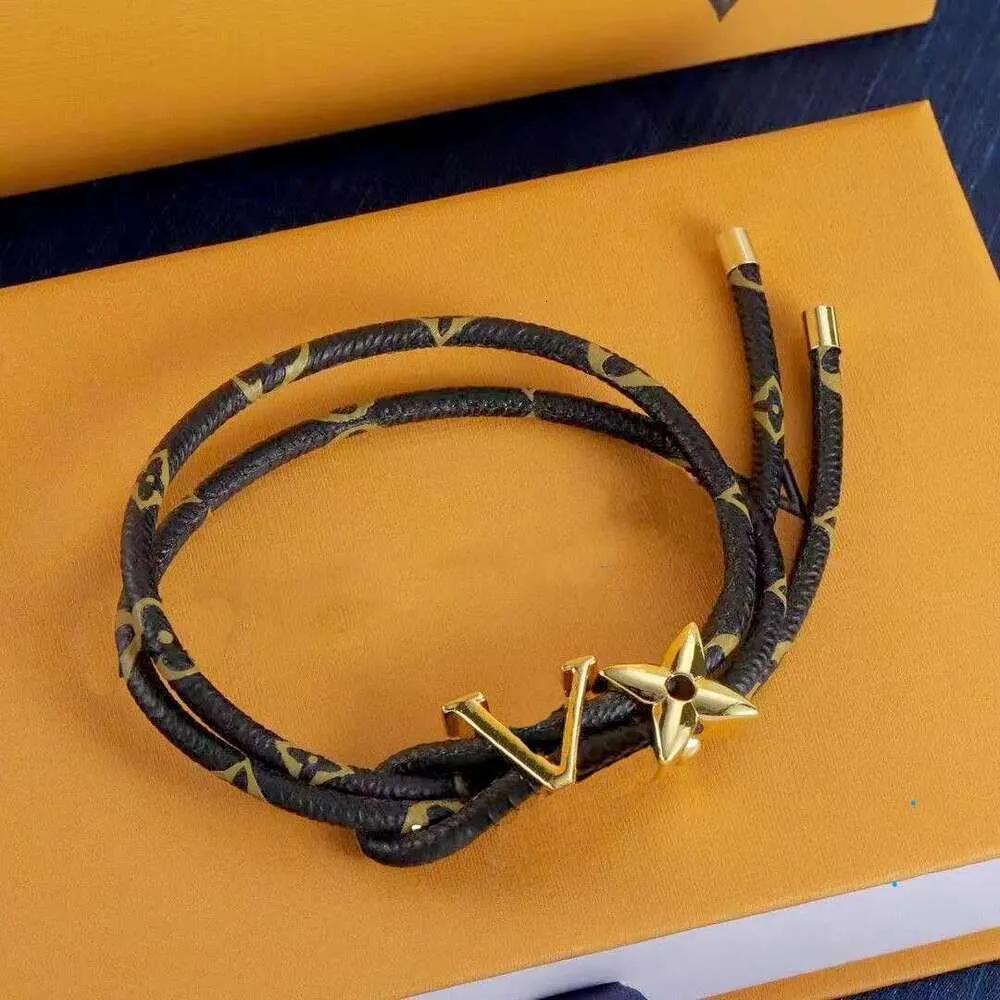 Leather Bracelet Designer Bracelet Rope Bracelets For Womens Luxury Flower Bracelets Three Circles Valentine Gift Womans Bracelet 12 Style
