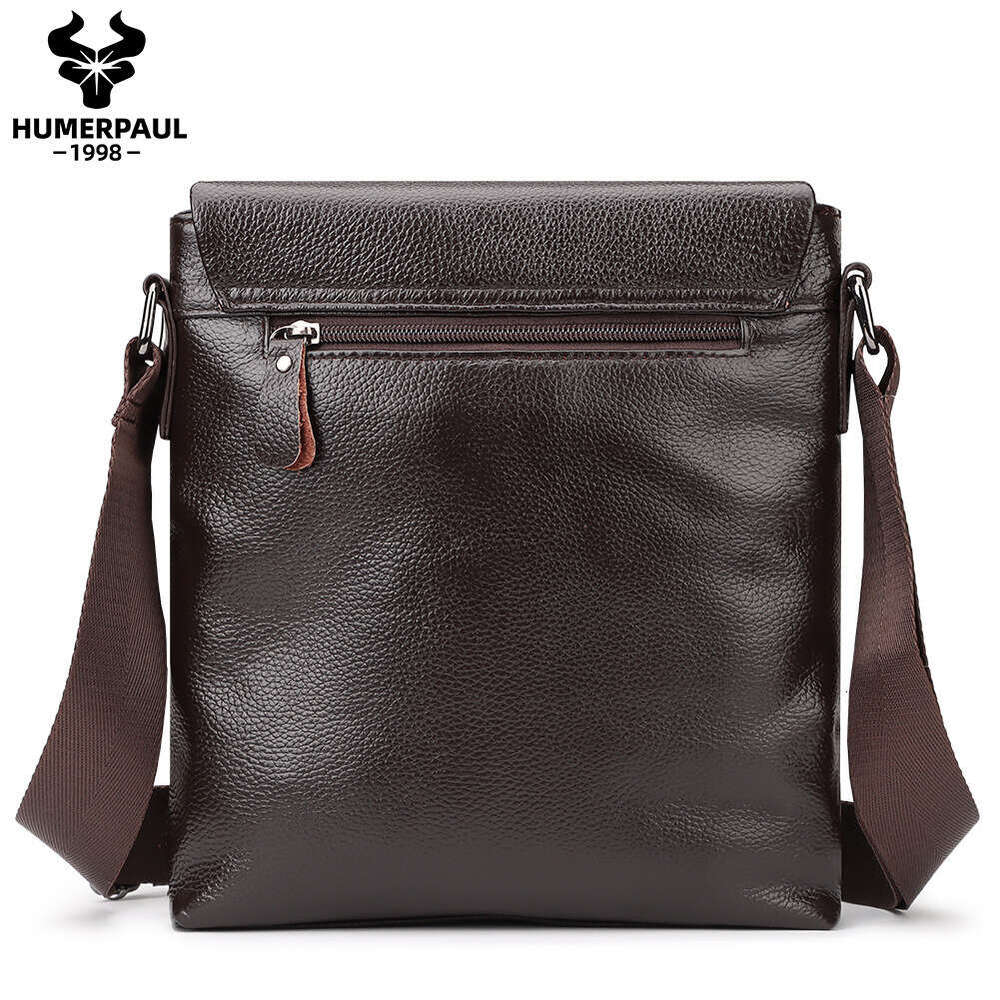 Light Luxury Niche Designer Hummer Paul Men Bag, Top Layer Cowhide Flap Shoulder Bag, Cross Border Trendy Genuine Leather Crossbody BackpackSENYY
