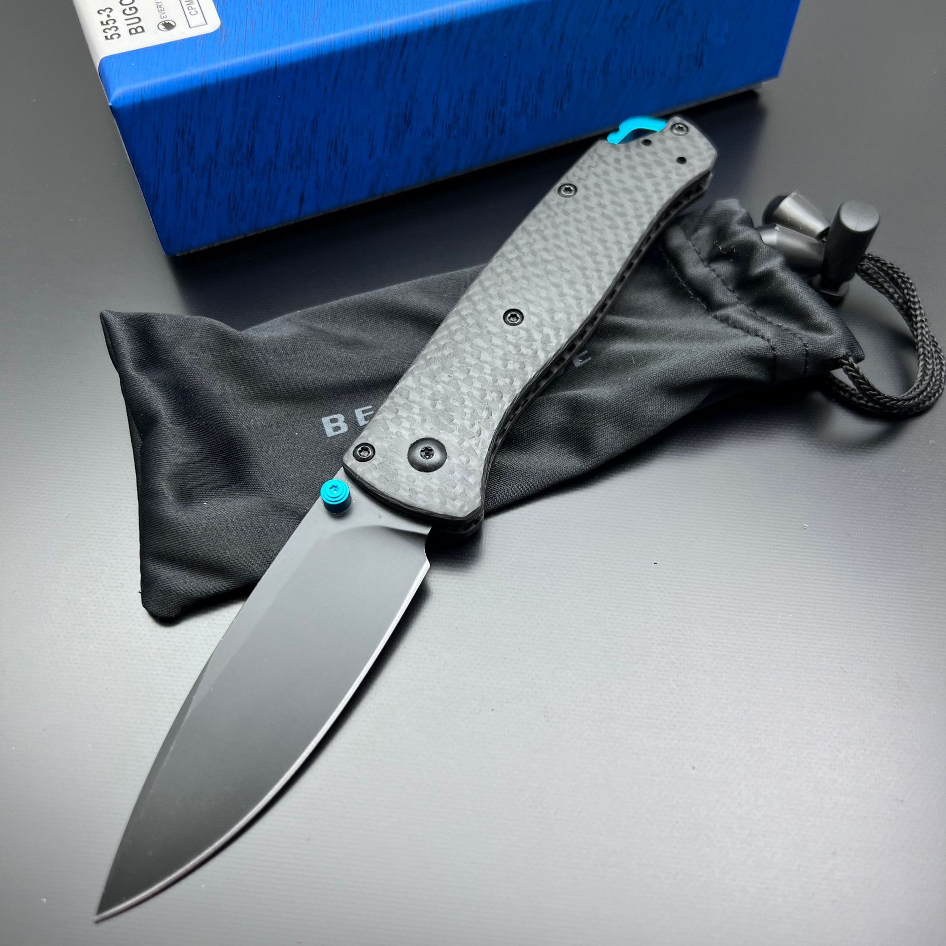 BM 535 Folding Tactical Knife Damascus Steel Blade Bugout Knife Carbon Fiber Handle Pocket Outdoor Camping Self-defense Knives