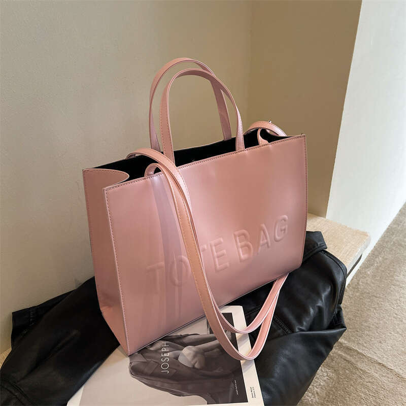 PU Leather Large-Capacity New Foreign Trade Fashion Handbag, Tote Vintage Shoulder Bag, Commuter Large Bag