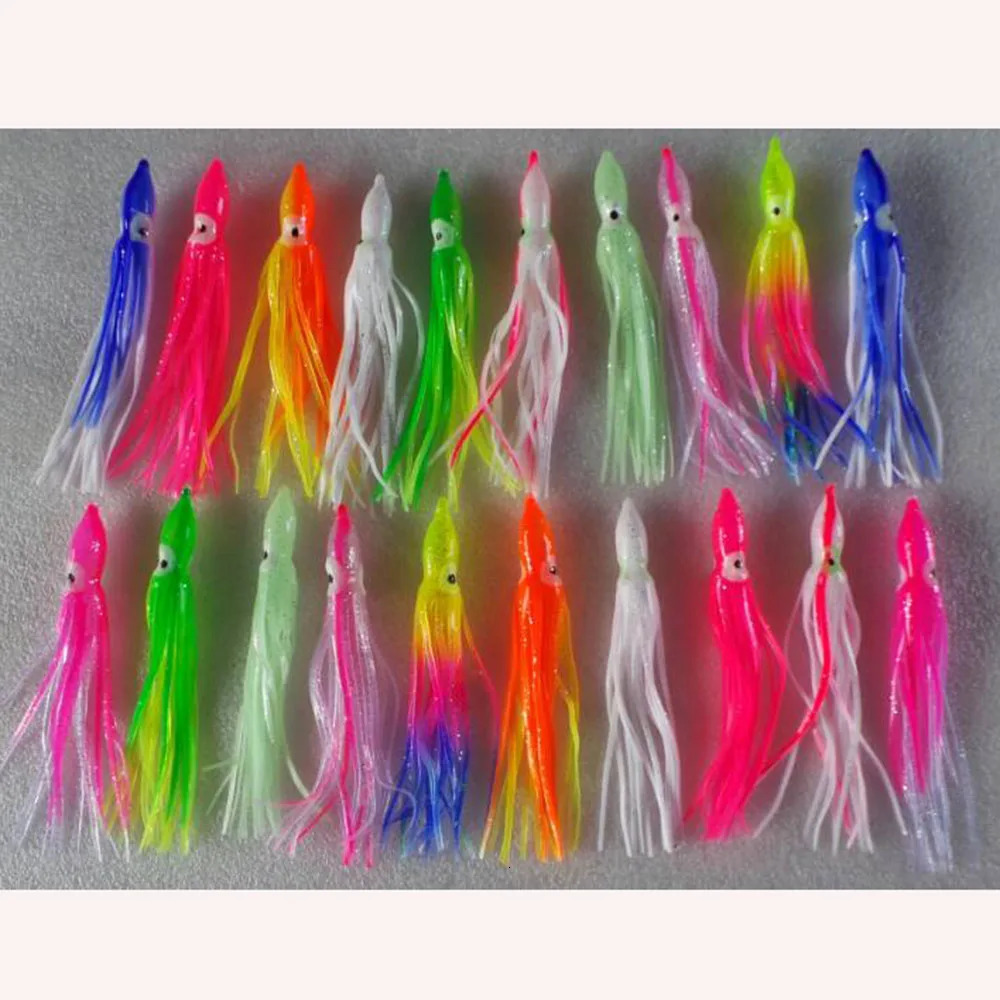 100pcs12cm fishing luresoft lure squid jigs saltwater octopus baitsoft siliconfishing skirte hook 260427