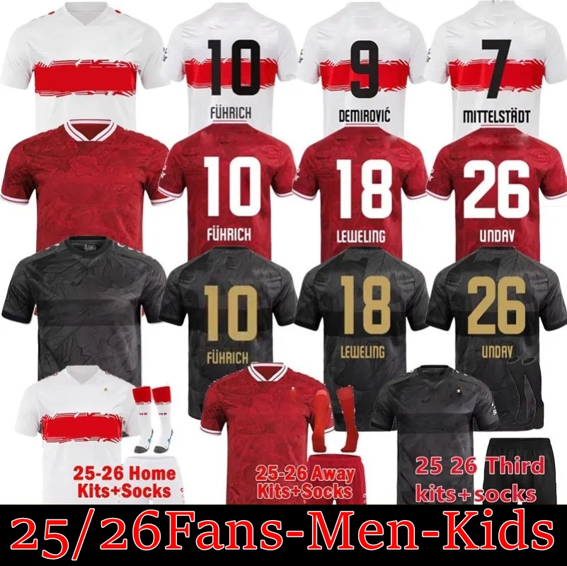 25 26 VFB Stuttgarts DEMIROVIC Special Soccer Jerseys home away 3rd 2026 TIAGO TOMAS FUHRICH WOLTEMADE Football Shirt Uniforms Men Kids Kits set