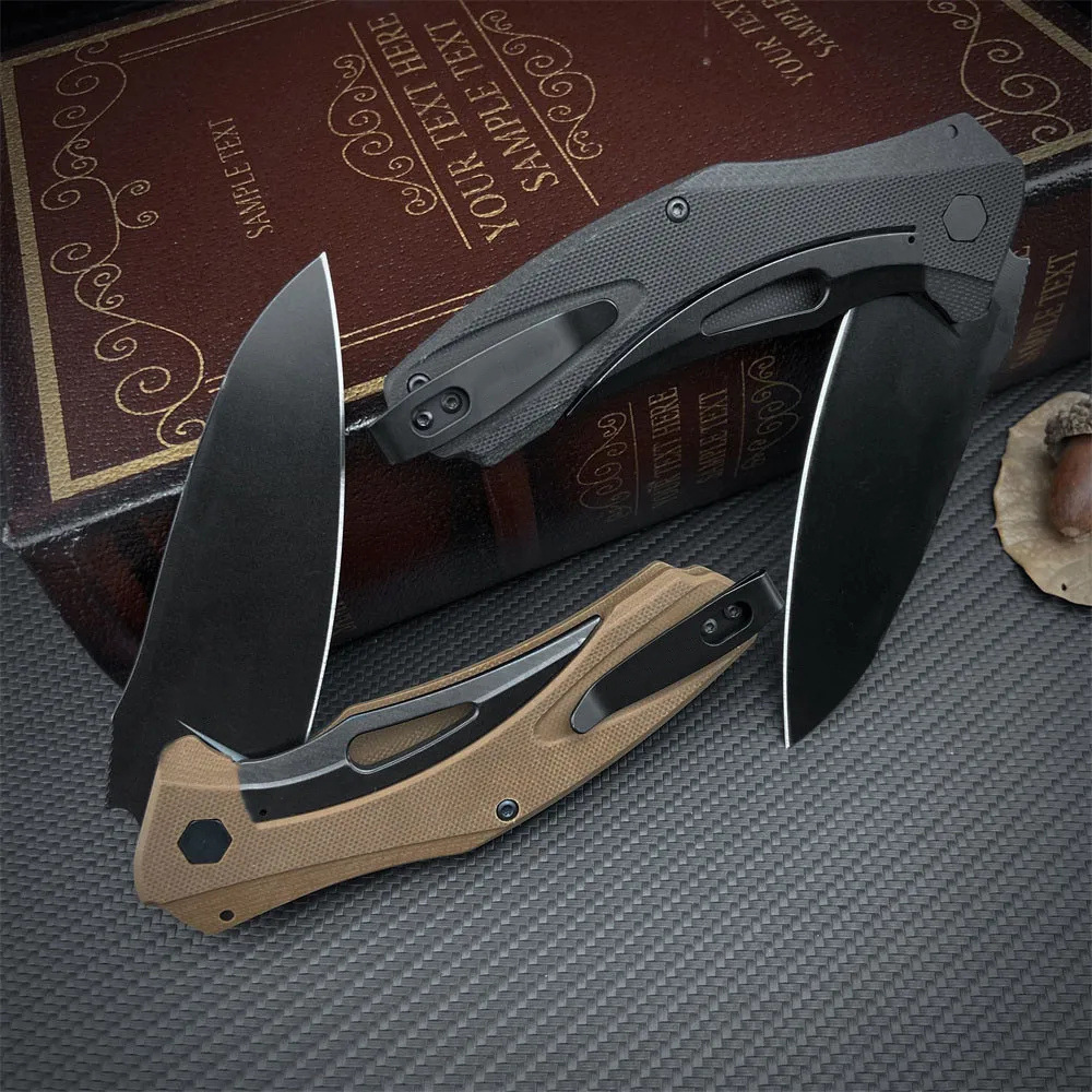 Lightweight EDC 7008 Folding Knife G10 Handle 8Cr14Mov Blade with Clip Self-defense Survival Hunting Wilderness Multi-functional Tools
