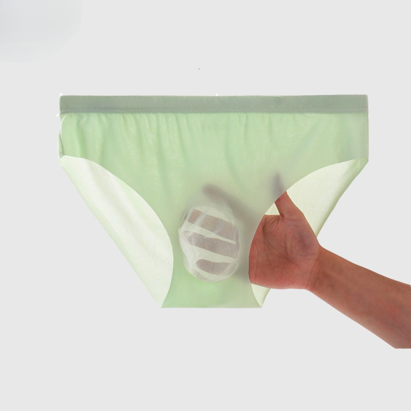 Manufacturer wholesale of new summer men's 3D space capsule ice silk seamless transparent briefs