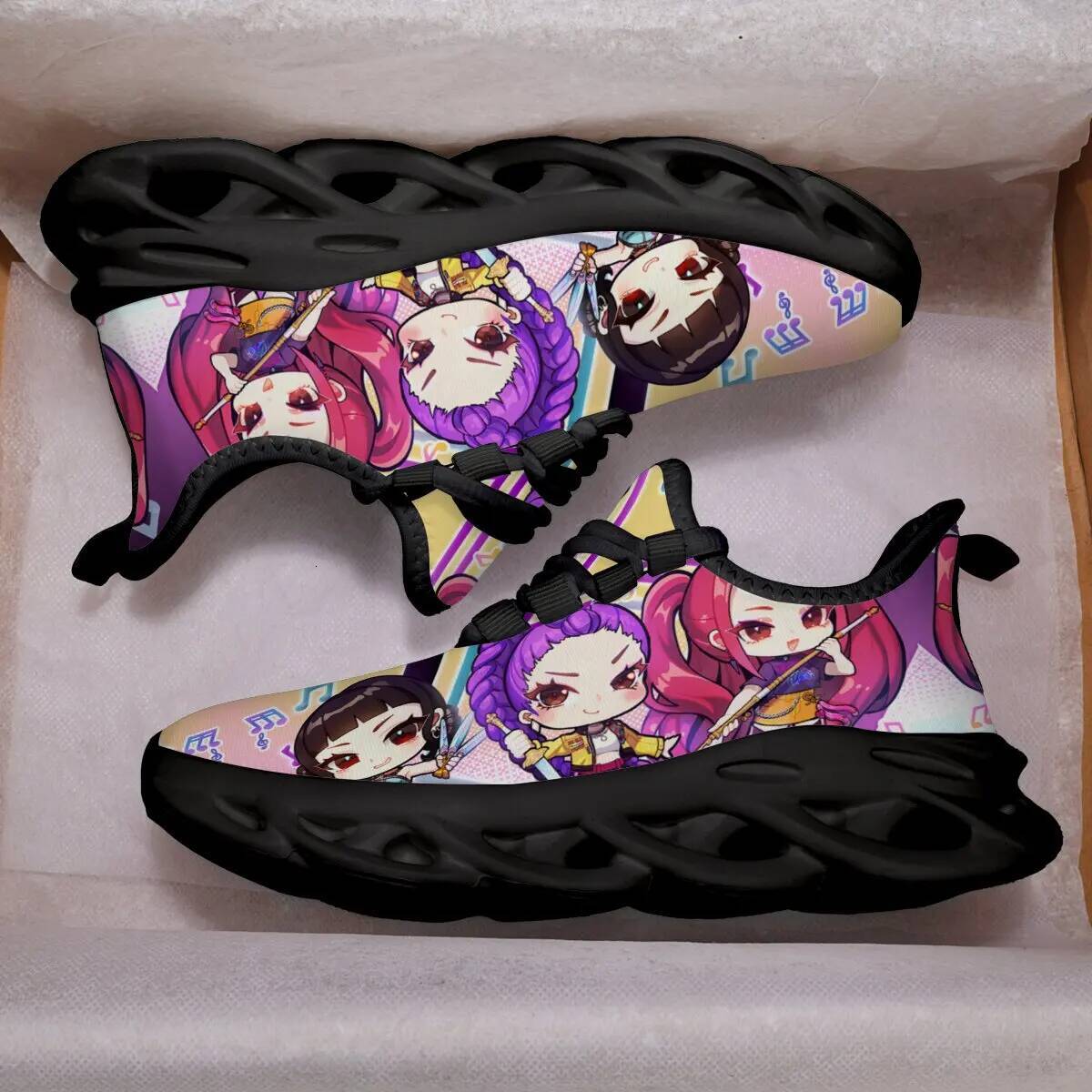 Children's Cartoon Girls Music Notes Print Sports Sneakers Casual Running Shoes For Men Women Large-Sized - view 4