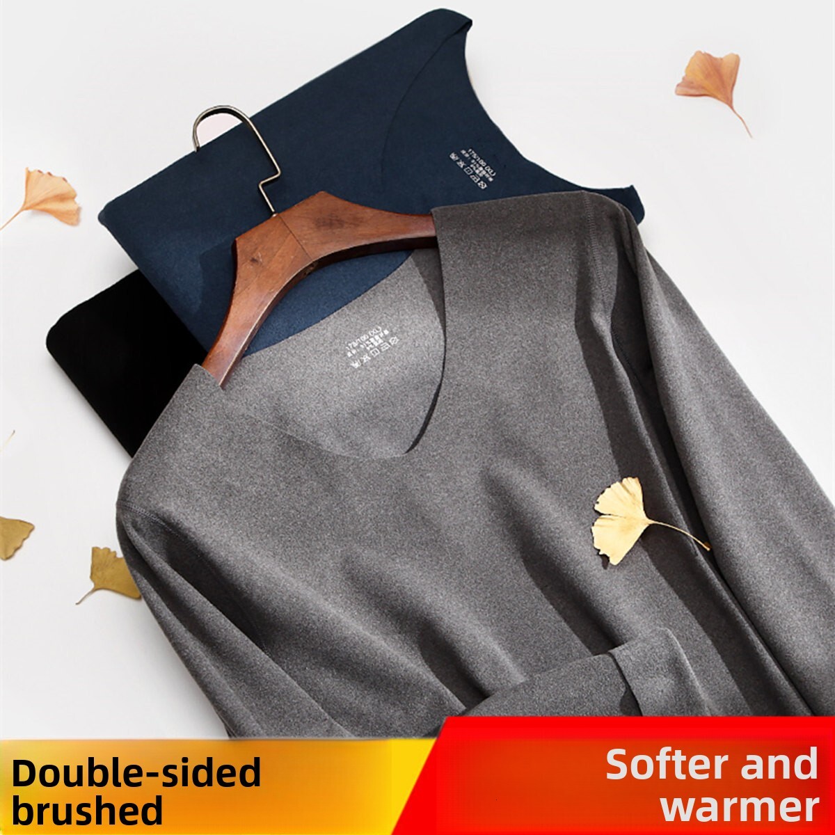 DeRong seamless thermal underwear for men women, autumn top pants set, double-sided brushed base layer shirt, manufacturer wholesale and direct delivery