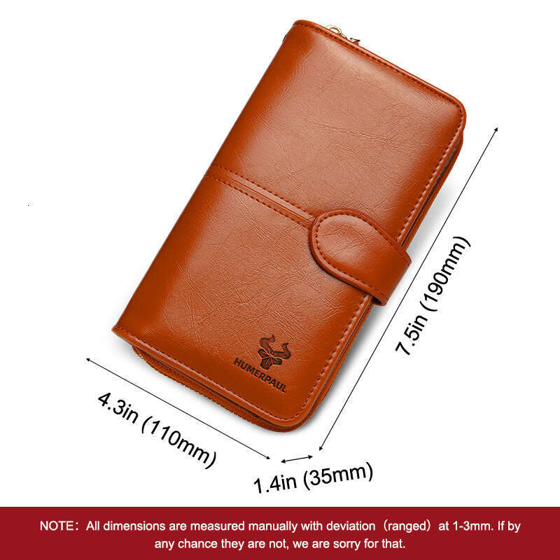 Women Light Luxury Niche Designer Wallet, Hummer Paul Cowhide Clutch, RFID Security Large Capacity Multi Card Slots Purse SENYY