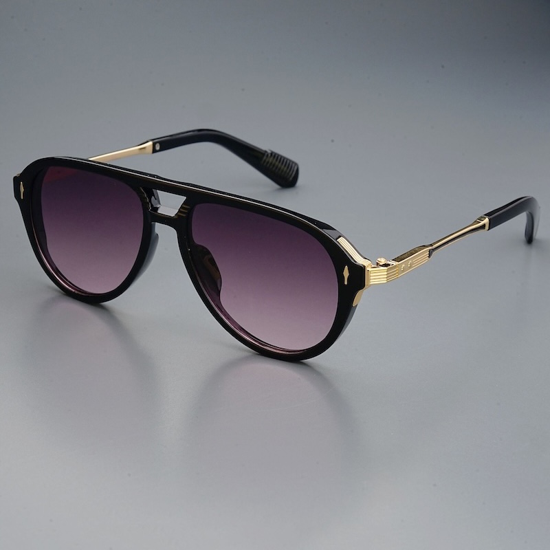 Oversized Pilot Sunglasses European and American Men's Retro Double Bridges Rivets Square Frame Cross-Border Spot Wholesale UV Protection CB Fash