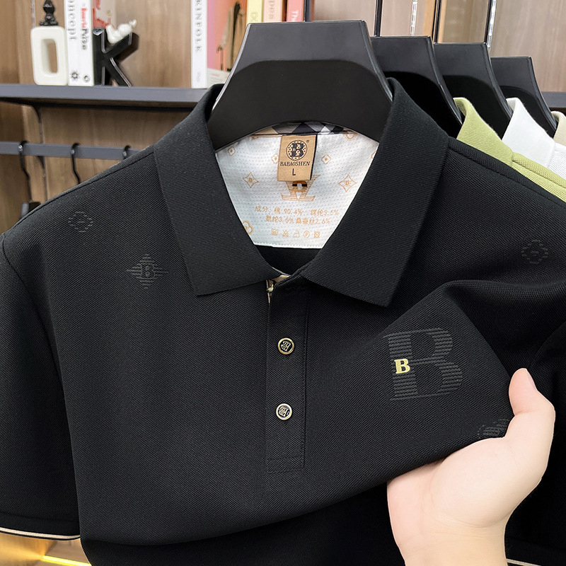 Designer Embroidered Logo Polo Shirt Mens Business Casual Short Sleeve Breathable Top For Daily Work Office Summer Fashion In Multiple Colors