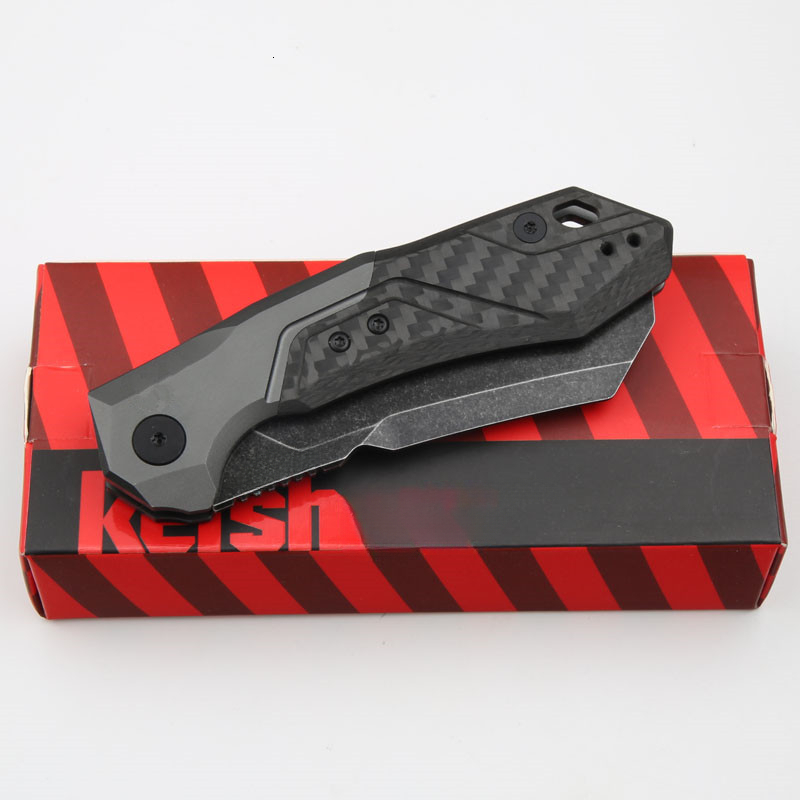 KS 7850 Outdoor Pocketknife Blackwash CPM154 Blade Hunting Folding Knife Combat Survival Tools Hard Cutting Tools EDC Men's Gift