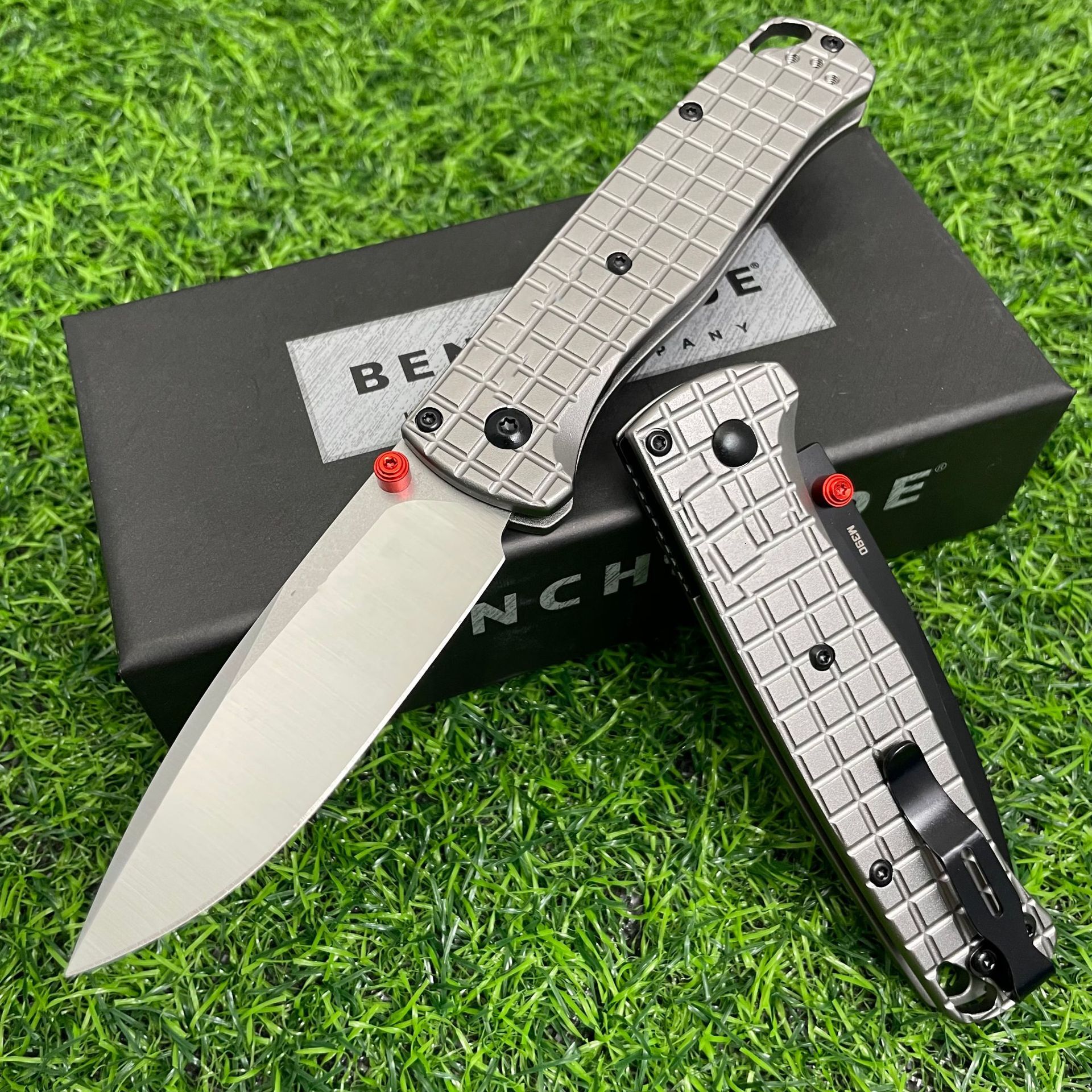 BM535 Folding Knife Grenade Texture Aluminum Alloy Handle Outdoor Camping Portable Sharp Pocket Knife