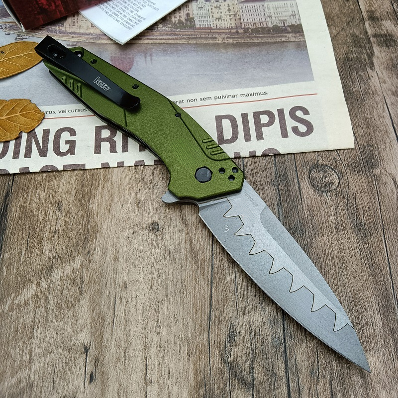 KS 1812 Outdoor folding knife D2 Steel aluminum handle Survival Portable Field knives Camping equipment knives Cutting Tool