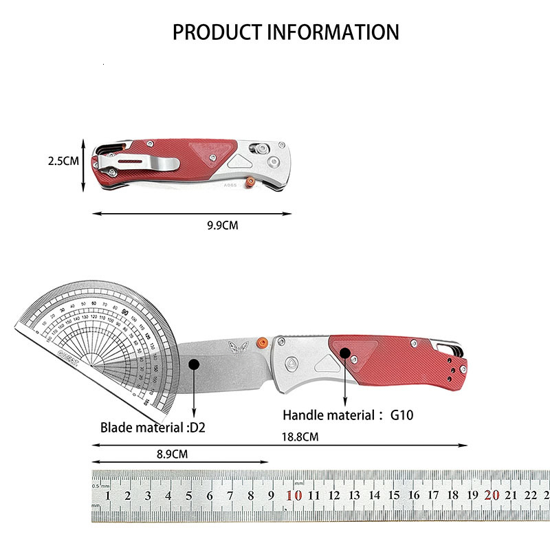 High Quality BM 535 Folding Knife Sharp Waist Outdoor Knife Survival Camping Knife D2 Blade Aluminum Handle Aluminum Handle