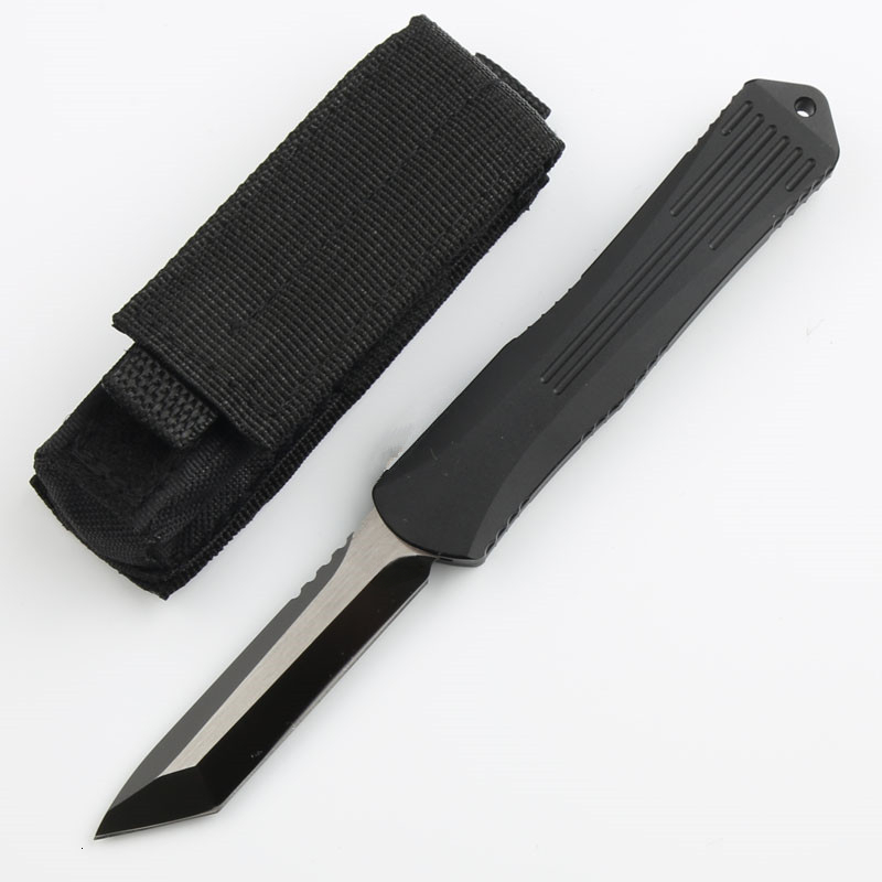 High-hardness outdoor folding knife with black handle, D2 aviation aluminum, sharp portable for wilderness survival, camping, and EDC pocket tool