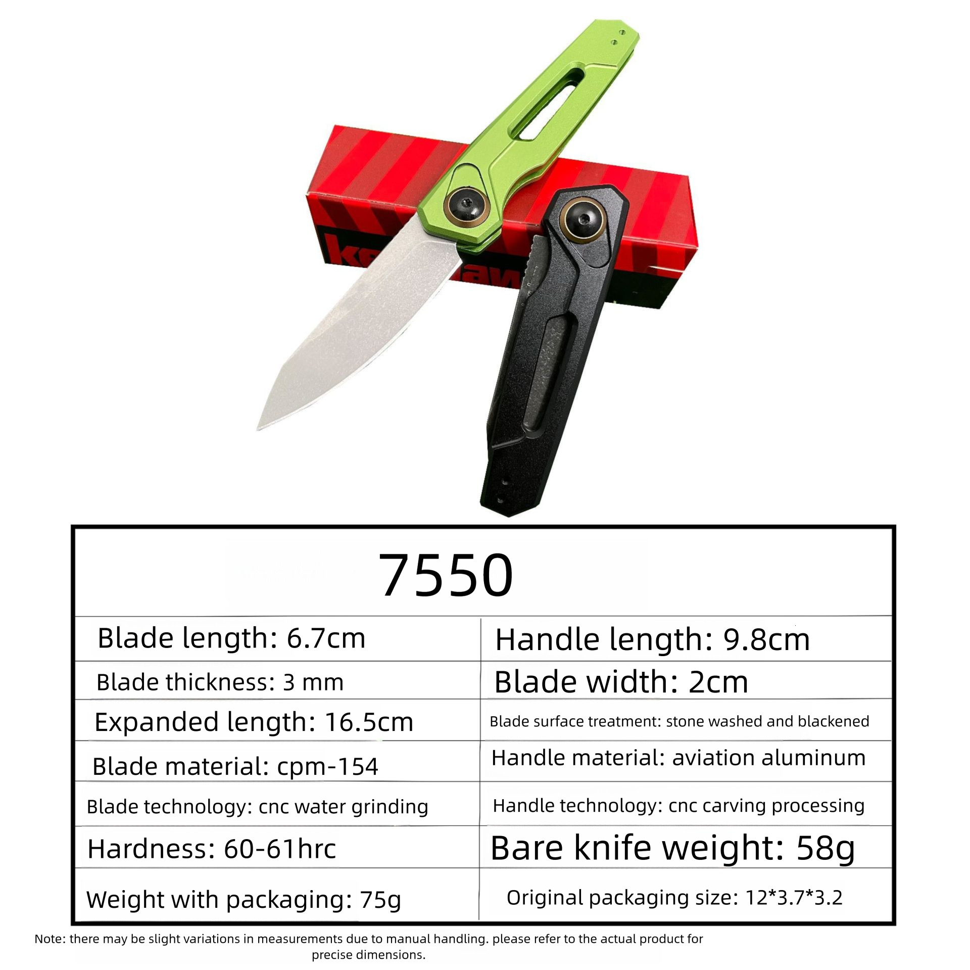 KS 7550 High-Quality T6 Aluminum Handle Outdoor Camping EDC Tactical Hunting Knife Adventure Survival Tool Men's Gift