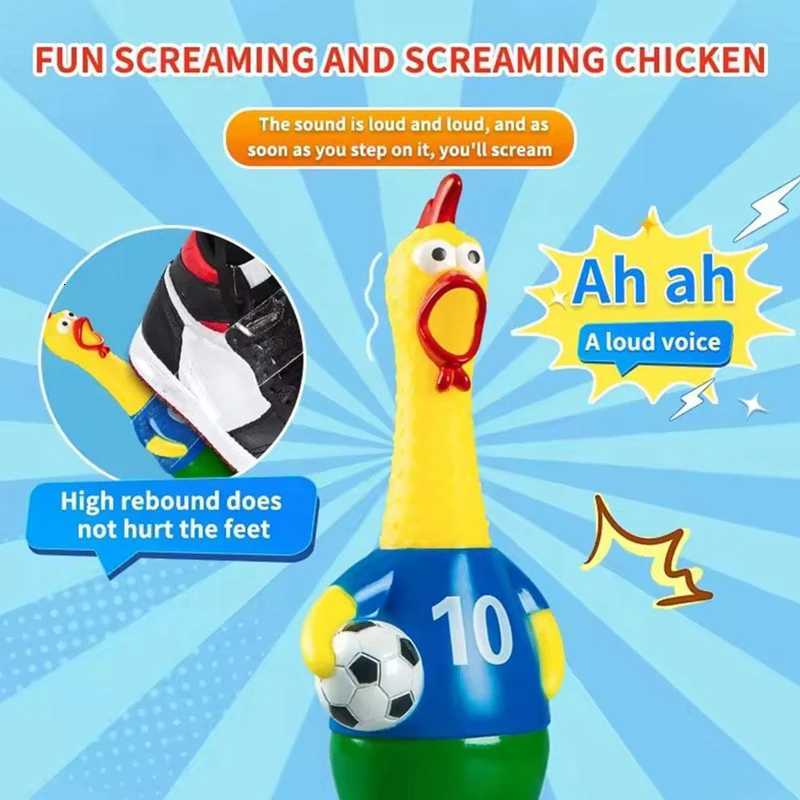 2026 Screaming Chicken Dog Toy Soccer Style Squeaky Toy Durable Stress Relief Novelty Pet Chew Toy for Small Large DogsT260428