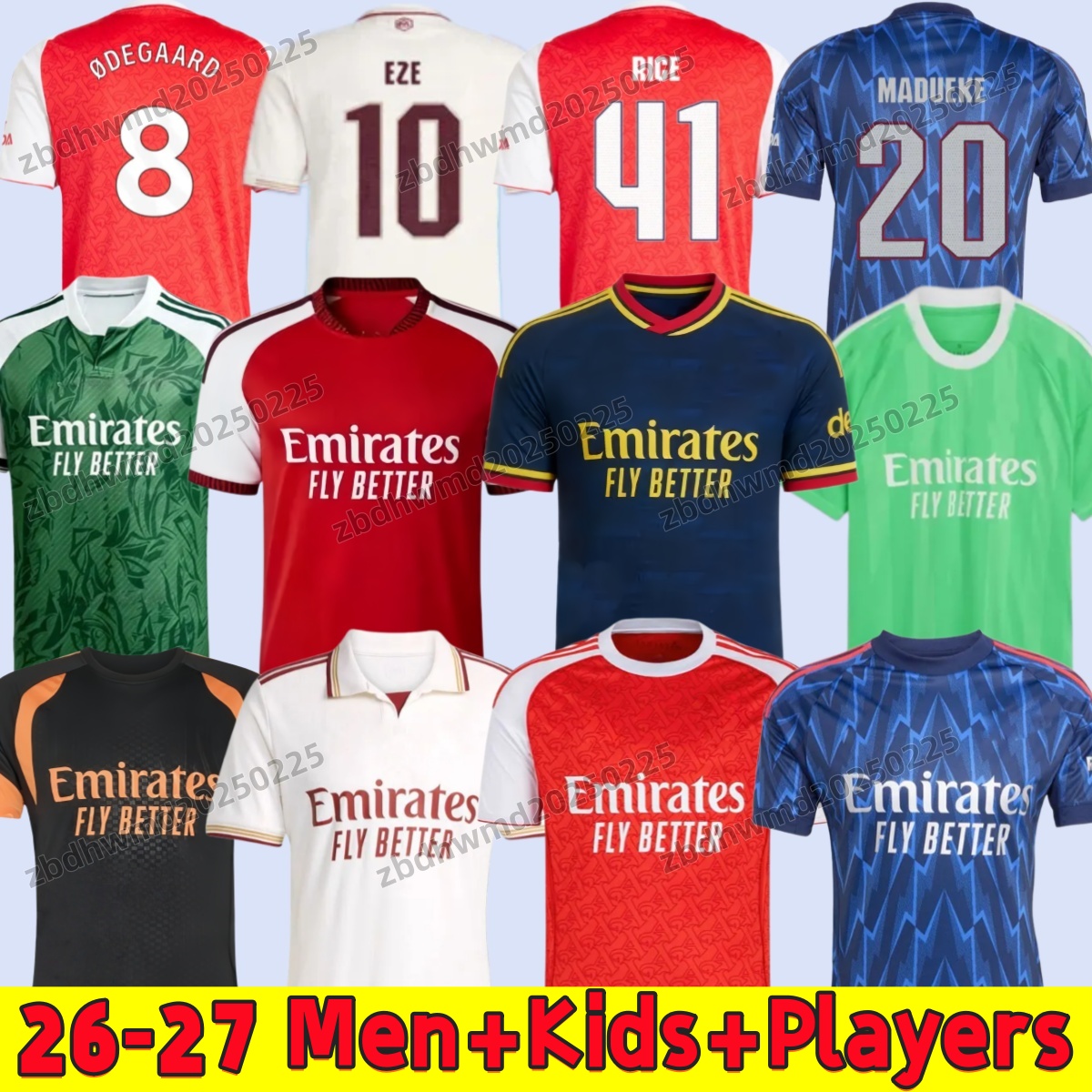 Gunners 26 27 CALAFIORI Soccer Jerseys SAKA RICE EZE GYOKERES EZE ODEGAARD 2026 2027 Men kids Players Fans Football Jersey Shirts kit MADUEKE MARTINELLI