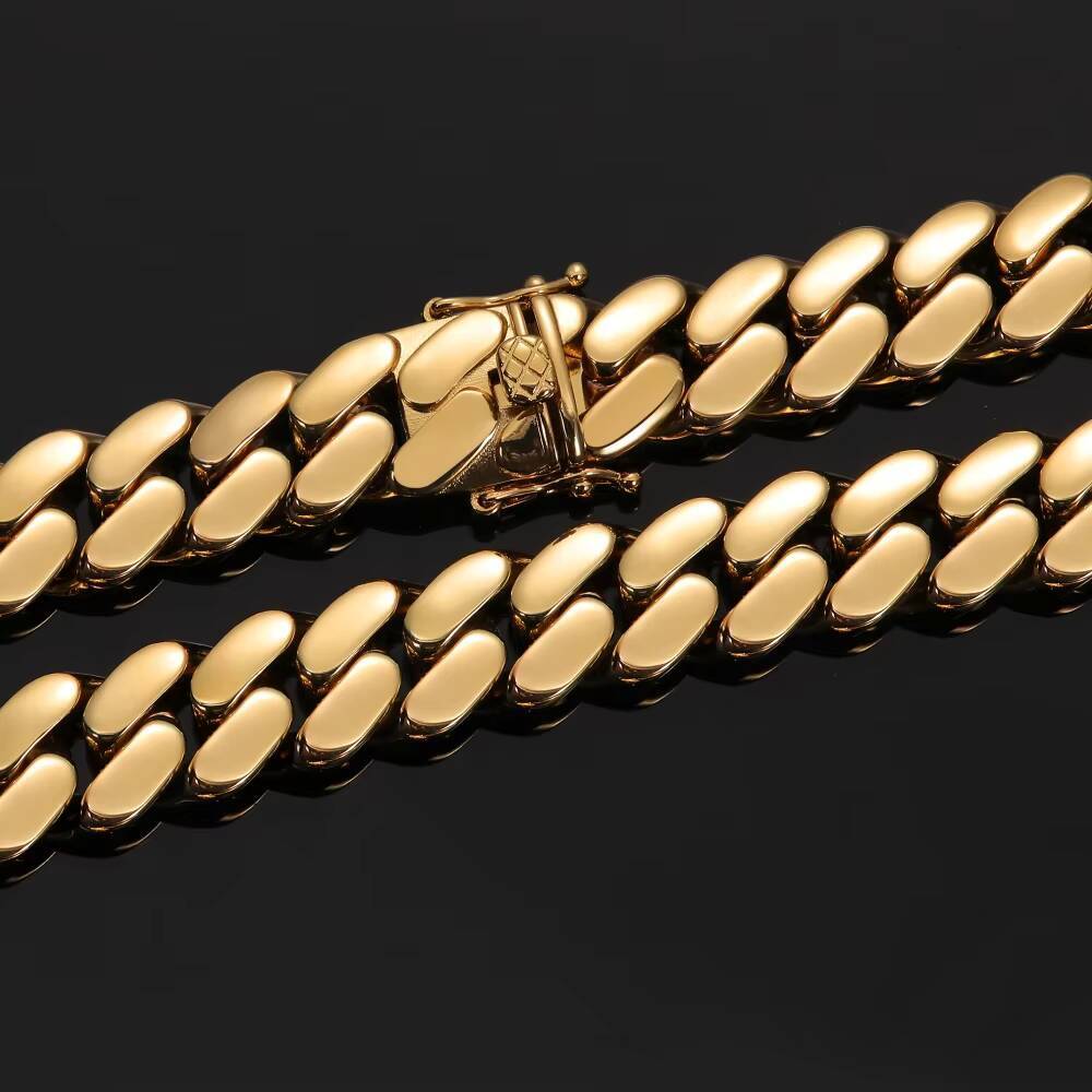 Bracelet Hip Hop Jewelry Silver Wholesale Choker 18k Gold Chunky Custom 12mm-22mm Chain 925 Silver14k Gold With Cz