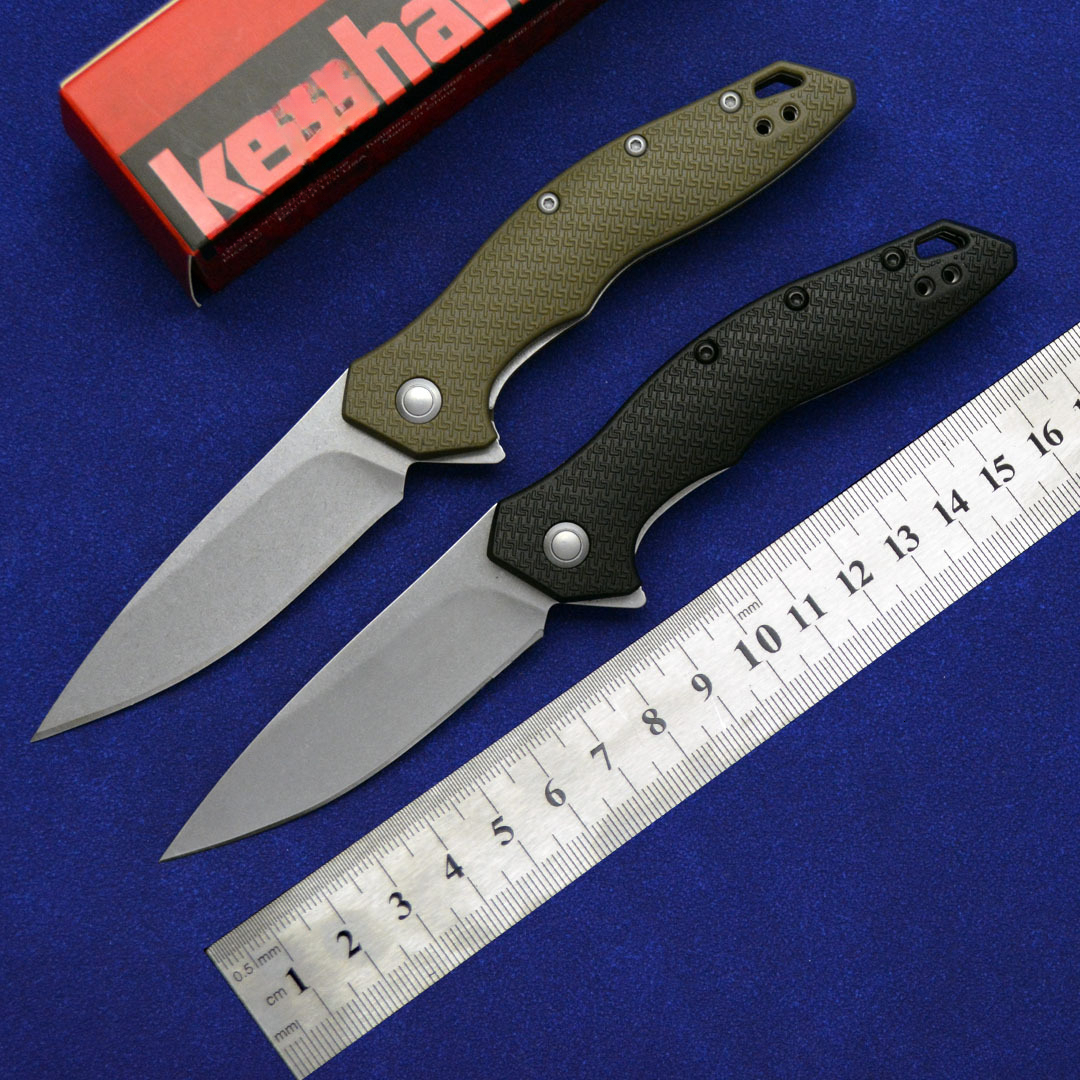 KS 1845 Black & Green Folding Knife, Flipper Assisted Opening, 8Cr13 Blade, Nylon Handle, Outdoor Daily Carry EDC Tool
