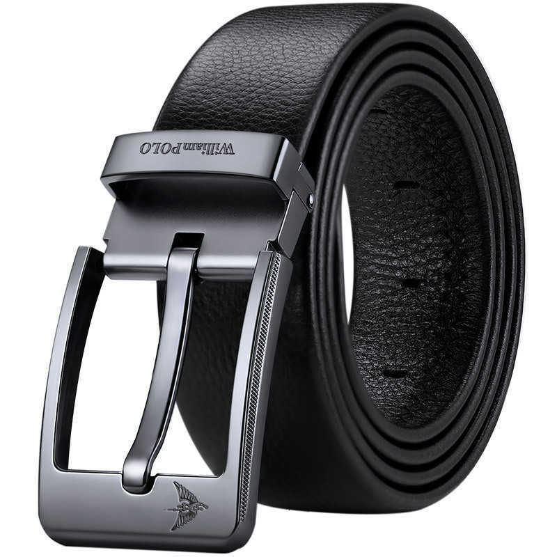 Men's hook-and-loop belt leather pants with microfiber fabric for business and casual wear. Durable and long-lasting youth waist belt. X260428