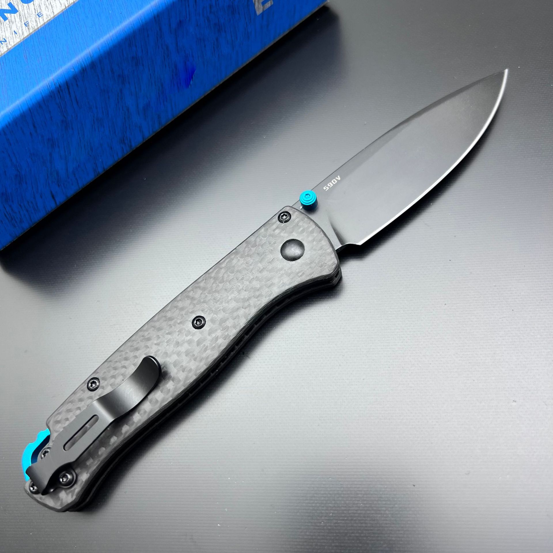 BM 535 Folding Tactical Knife Damascus Steel Blade Bugout Knife Carbon Fiber Handle Pocket Outdoor Camping Self-defense Knives