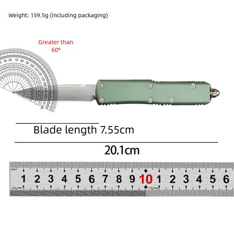 UTX-85 Outdoor EDC Knife, Aluminum Alloy Handle, 440C Stainless Steel Blade, Portable Survival Knife for Camping Hiking Travel