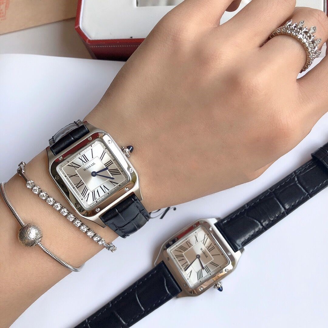 New square-shaped watch - AAA Simple and fashionable ladies' leather strap watch - Elegant and versatile women's watch