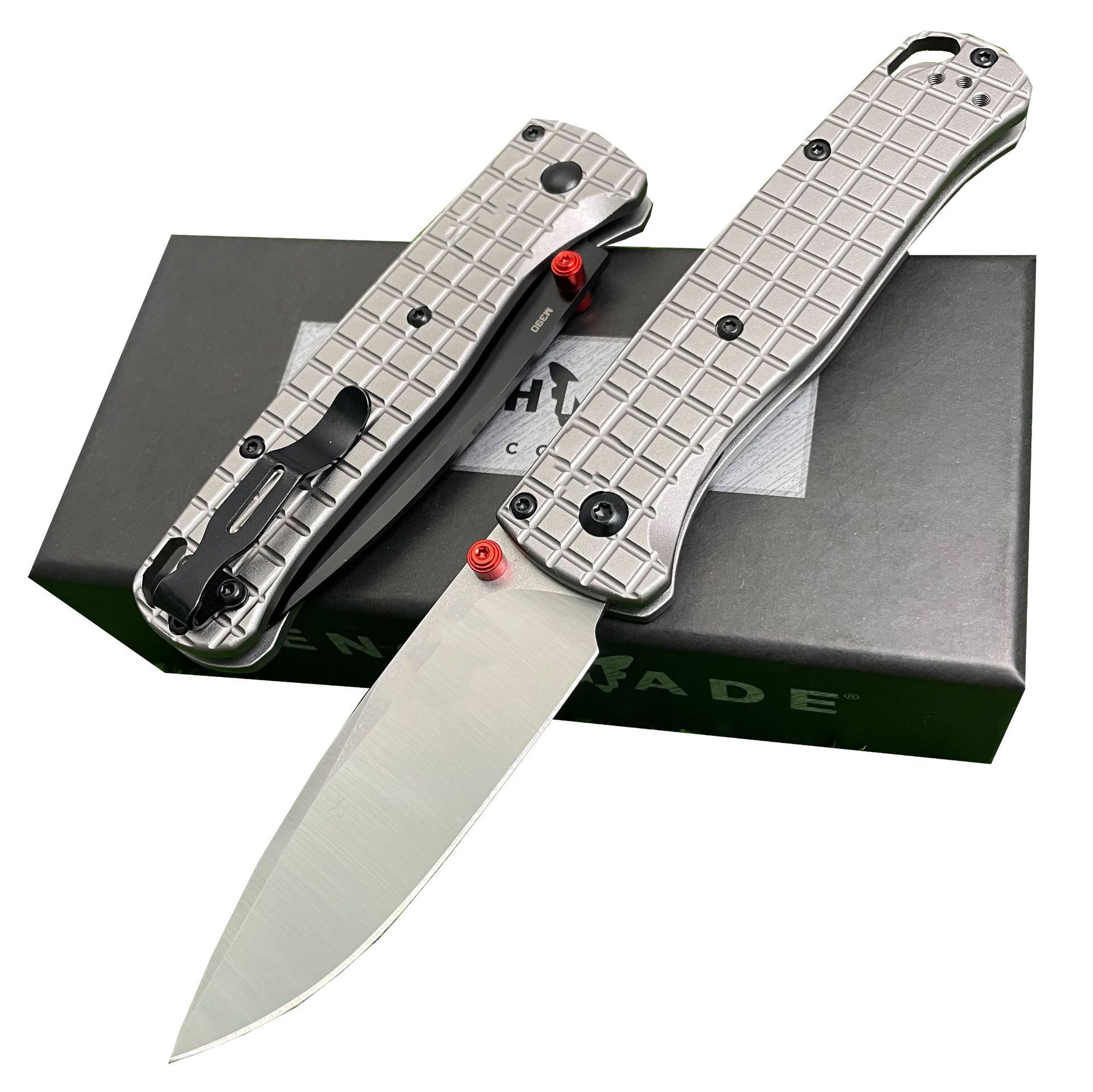 BM535 Folding Knife Grenade Texture Aluminum Alloy Handle Outdoor Camping Portable Sharp Pocket Knife