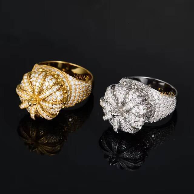 Luxury 925 Sterling Silver Crown Ring with Moissanite Diamonds Iced Out Hip Hop Wedding Statement Jewelry for Men Women