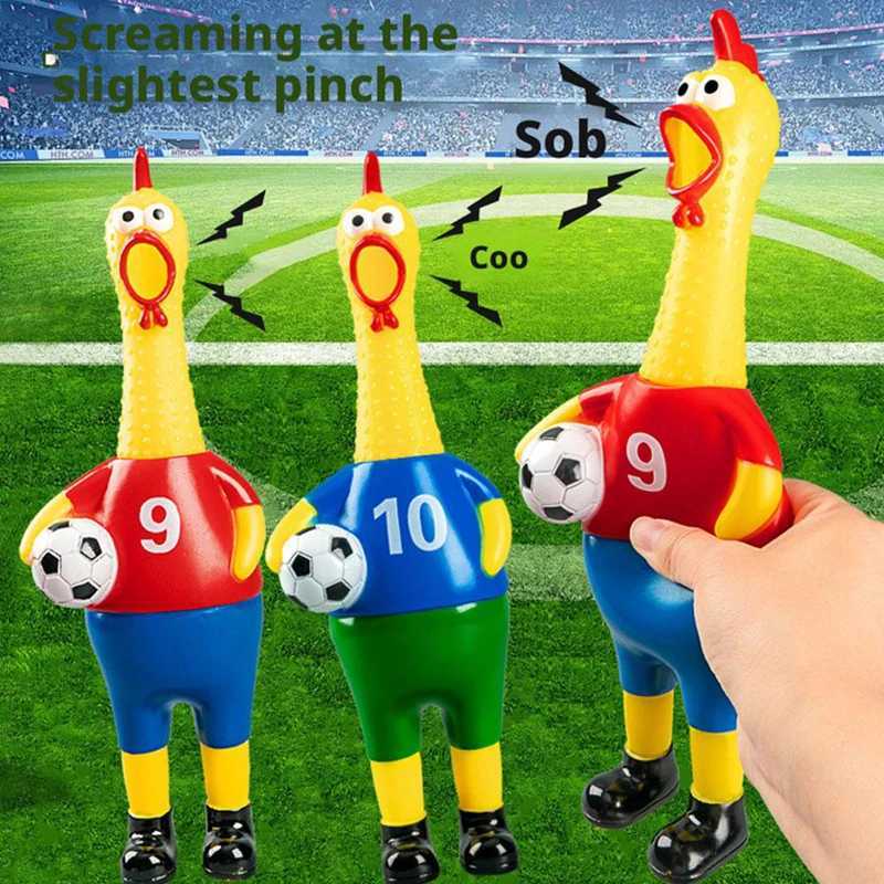 2026 Screaming Chicken Dog Toy Soccer Style Squeaky Toy Durable Stress Relief Novelty Pet Chew Toy for Small Large DogsT260428