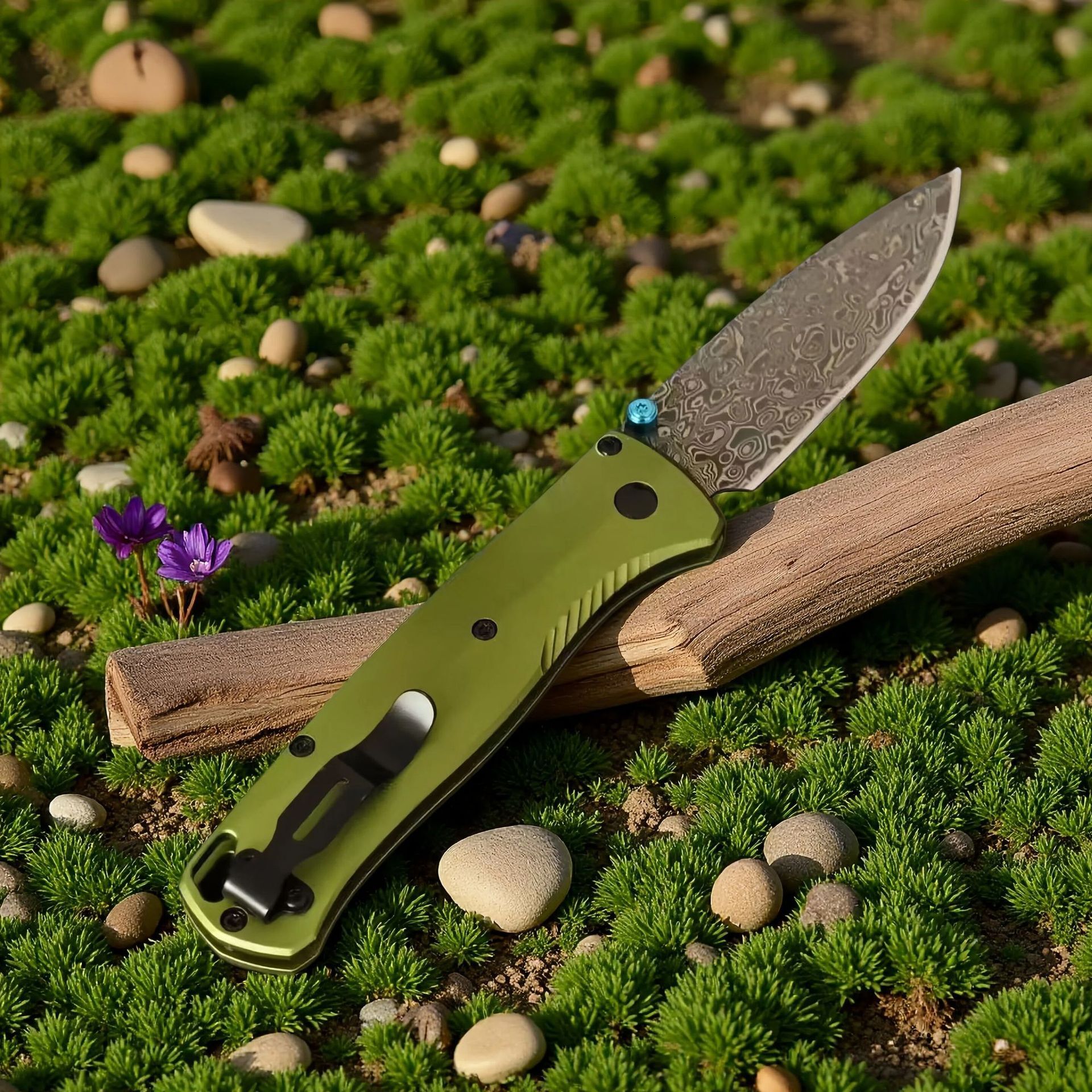 BM535 BK-2 Quick-Open Folding Knife AXIS Folding Knife Flat-Edged Aluminum Handle Outdoor Camping Pocket Knife Outdoor Rescue Multi