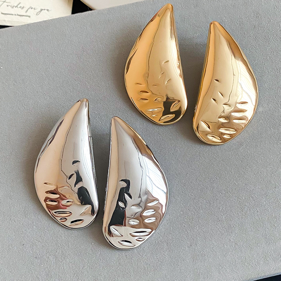 European and American cross-border silver needle smooth water drop metal stud minimalist style, elegant earrings, light luxury high-end earrings whole - view 8