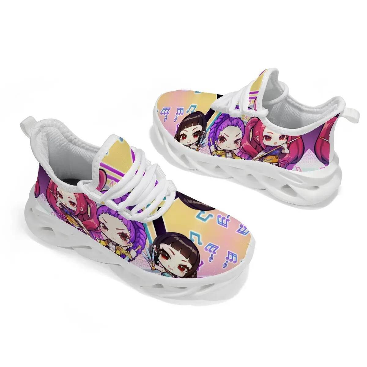 Children's Cartoon Girls Music Notes Print Sports Sneakers Casual Running Shoes For Men Women Large-Sized - view 7