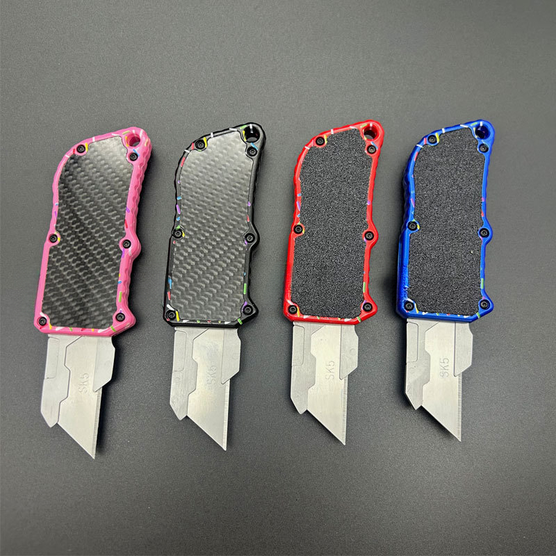 Mini Aluminum Folding Utility EDC Knife Box Cutter Pocket Utility Knife with Replaceable Blades Belt Clip