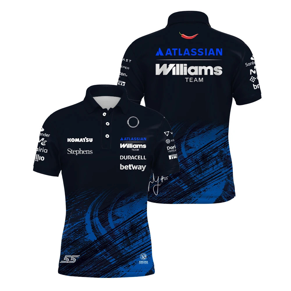 2026 Williams Racing Polo Shirt Carlos Sainz 55 Alex Albon 23 Outdoor Sports Quick Dry T-shirt Mens Casual Plus Size Polos 260427