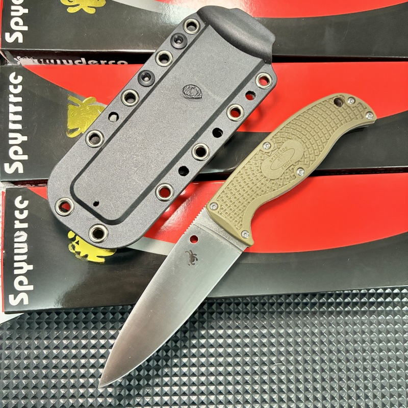 FB31 Camping Survival Tactics And Hunting Handmade Olive Plastic Handle Fixed Blade Knife - A Premium Product For Outdoor Enthusiasts