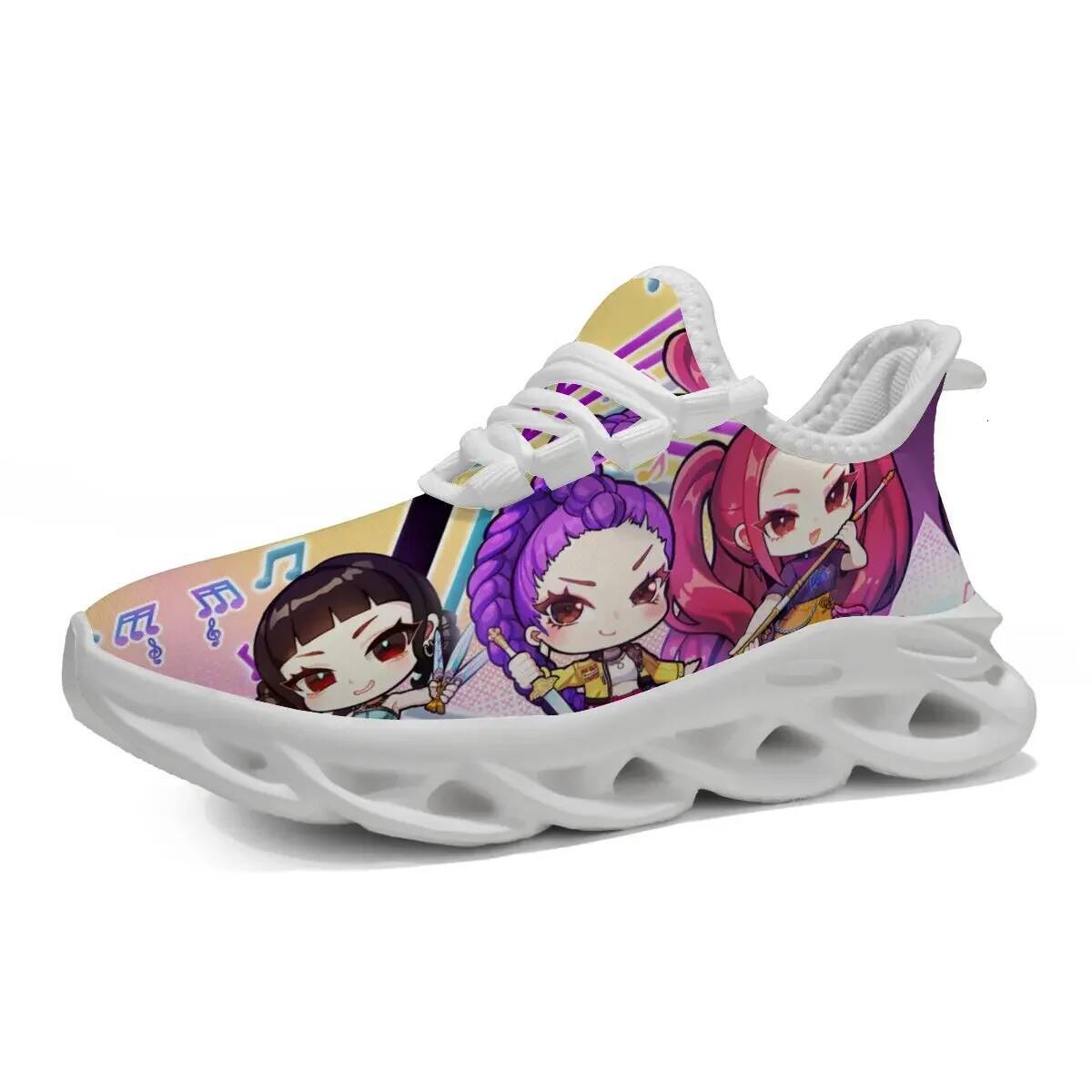 Children's Cartoon Girls Music Notes Print Sports Sneakers Casual Running Shoes For Men Women Large-Sized - view 3