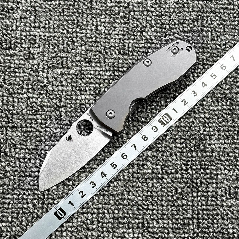 C158 Pocket Folding Knife Label Titanium Alloy Handle Outdoor Camping Defense Hunting Knife EDC Tool Gift