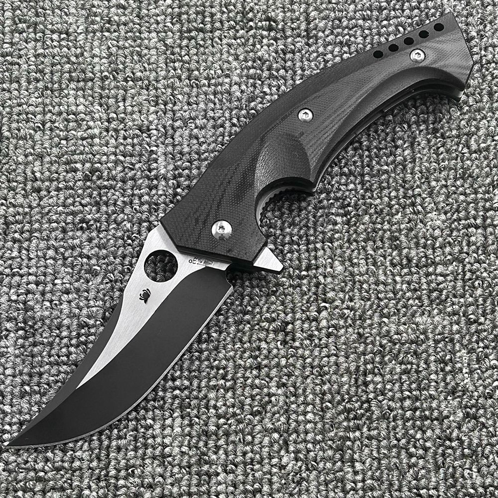 C196 bearing G10 handle folding knife, high hardness outdoor camping wilderness survival pocket tool knife