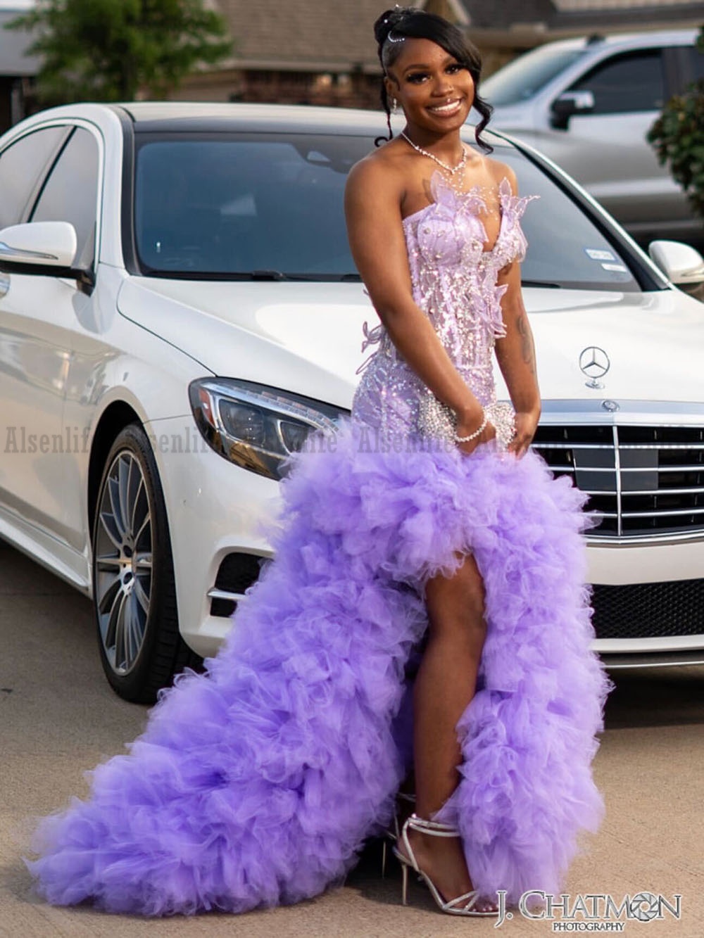 Lavender Mermaid Prom Dresses For Special Occasions 2026 Ruffles Birthday Party Dress Diamonds Bead Graduation Gown