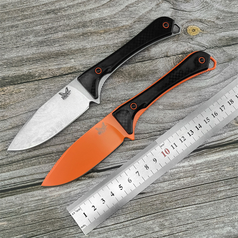 BM 15201 Fixed Blade Knife Sharp Tactical Straight Knife with Sheath Outdoor Combat Knife Hunting Survival Essential EDC Tools